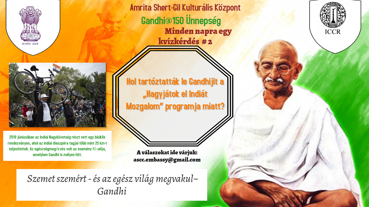 Gandhi kvíz minden napra I Daily Gandhi Quiz